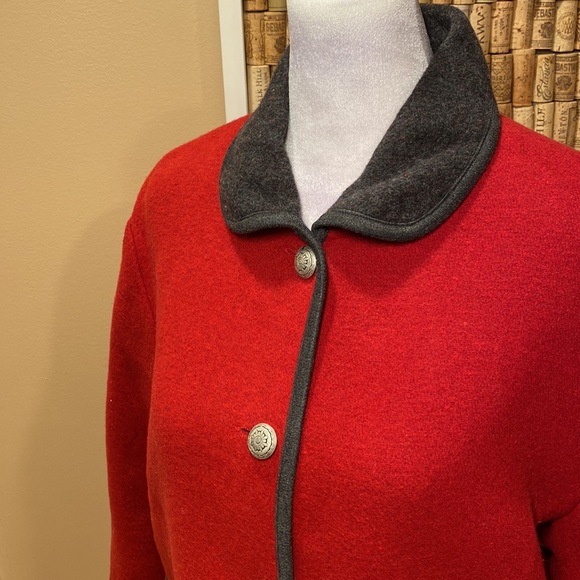Bonnie & Norma Red and Gray Wool Blend Jacket - Picture 5 of 16